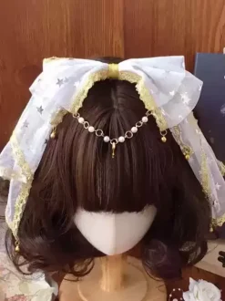 Sweet Lolita Accessories Black Bows Lace Headwear Miscellaneous