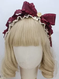 Sweet Lolita Accessories Cameo Pink Ruffles Bows Headwear Miscellaneous