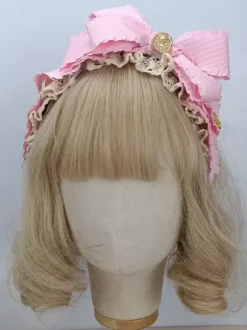 Sweet Lolita Accessories Cameo Pink Ruffles Bows Headwear Miscellaneous