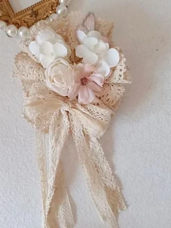 Sweet Lolita Accessories Ecru White Ruffles Flowers Polyester Headwear Miscellaneous