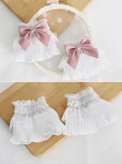 Sweet Lolita Accessories Pink Bows Oversleeves Polyester Fiber Miscellaneous