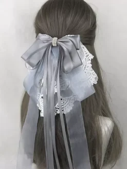 Sweet Lolita Accessories Purple Bows Ruffles Headwear Miscellaneous