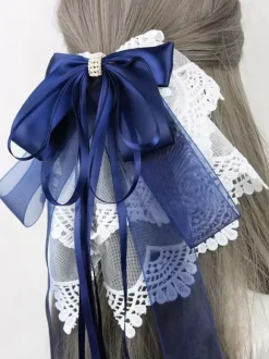 Sweet Lolita Accessories Purple Bows Ruffles Headwear Miscellaneous