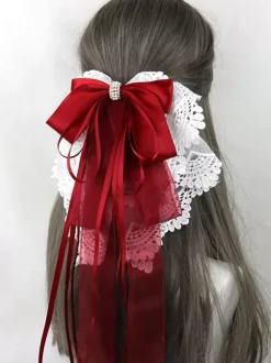 Sweet Lolita Accessories Purple Bows Ruffles Headwear Miscellaneous