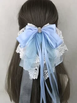 Sweet Lolita Accessories Purple Bows Ruffles Headwear Miscellaneous