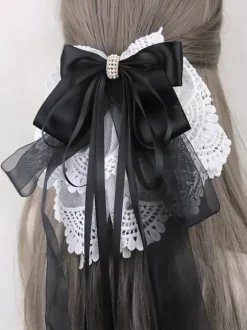 Sweet Lolita Accessories Purple Bows Ruffles Headwear Miscellaneous