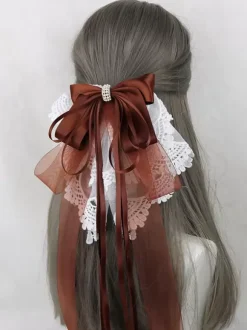 Sweet Lolita Accessories Purple Bows Ruffles Headwear Miscellaneous