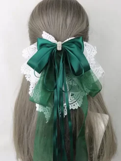 Sweet Lolita Accessories Purple Bows Ruffles Headwear Miscellaneous