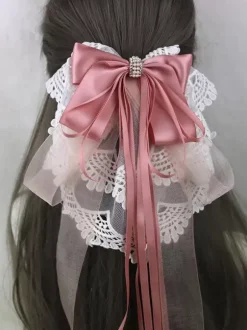 Sweet Lolita Accessories Purple Bows Ruffles Headwear Miscellaneous