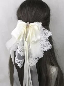 Sweet Lolita Accessories Purple Bows Ruffles Headwear Miscellaneous