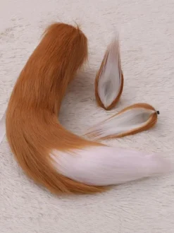 Sweet Lolita Accessories White Fox Ears Tail 2-Pieces Set Lolita Accessory Outfits