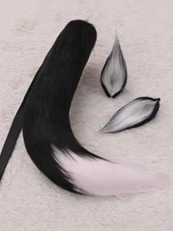 Sweet Lolita Accessories White Fox Ears Tail 2-Pieces Set Lolita Accessory Outfits