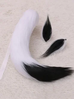 Sweet Lolita Accessories White Fox Ears Tail 2-Pieces Set Lolita Accessory Outfits