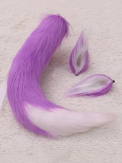 Sweet Lolita Accessories White Fox Ears Tail 2-Pieces Set Lolita Accessory Outfits