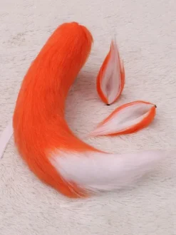 Sweet Lolita Accessories White Fox Ears Tail 2-Pieces Set Lolita Accessory Outfits