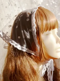 Sweet Lolita Accessories White Polyester Headwear Lace Miscellaneous