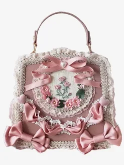 Sweet Lolita Bag Light Green PU Leather Bows Applique PU Leather Handbag Lolita Accessories