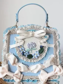 Sweet Lolita Bag Light Green PU Leather Bows Applique PU Leather Handbag Lolita Accessories