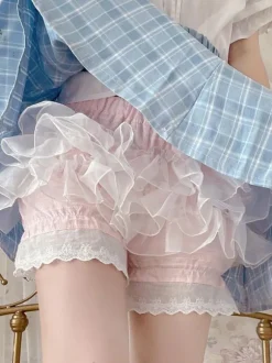 Sweet Lolita Bloomers Pink Lace Ruffles Lolita Shorts