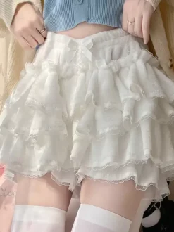 Sweet Lolita Bloomers Ruffles Lace Pink Lolita Shorts