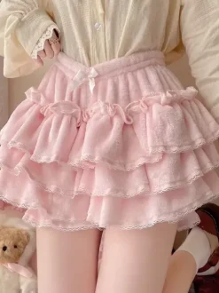 Sweet Lolita Bloomers Ruffles Lace Pink Lolita Shorts