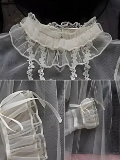 Sweet Lolita Blouses Black Long Sleeves Lolita Top Bows Ruffles Lolita Shirt