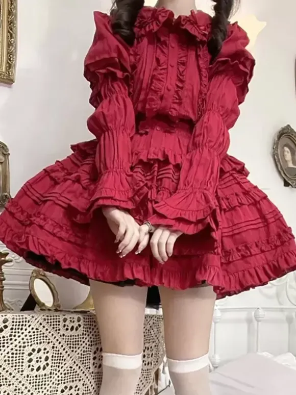 Sweet Lolita Blouses Ecru White Lolita Top Short Sleeves Pleated Ruffles Lolita Shirt