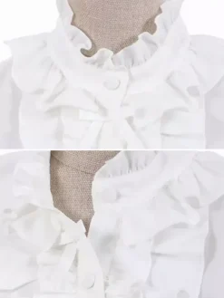 Sweet Lolita Blouses Ecru White Lolita Top Long Sleeves Ruffles Lolita Shirt