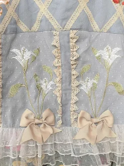 Sweet Lolita Blouses Infanta Ruffles Bows Long Sleeves Lolita Top Top Jacquard Baby Blue Lolita Shirt