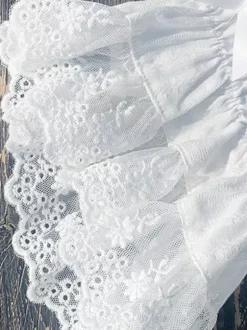Sweet Lolita Blouses Lace Bows Lolita Top Short Sleeves Blouse Lace Black Lolita Shirt