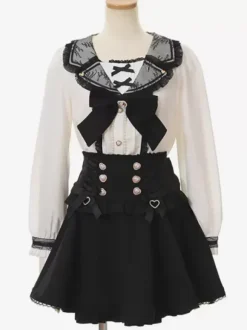 Sweet Lolita Blouses Lace Bows Long Sleeves Blouse Lolita Top Pink Lolita Shirt
