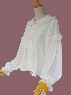 Sweet Lolita Blouses Lolita Top Infanta Long Sleeves White Lolita Shirt
