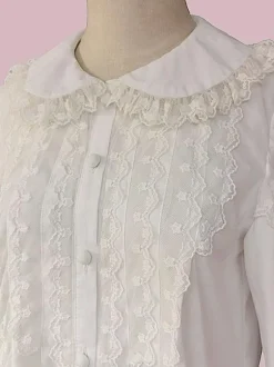 Sweet Lolita Blouses Lolita Top Infanta Long Sleeves White Lolita Shirt
