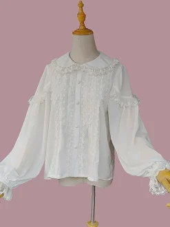 Sweet Lolita Blouses Lolita Top Infanta Long Sleeves White Lolita Shirt