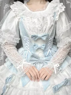 Sweet Lolita Blouses Ruffles Long Sleeves Lolita Top Blouse White Lolita Shirt