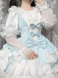 Sweet Lolita Blouses Ruffles Long Sleeves Lolita Top Blouse White Lolita Shirt
