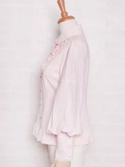 Sweet Lolita Blouses Ruffles Lace Long Sleeves Pink Lolita Top Lolita Shirt