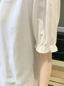 Sweet Lolita Blouses White Lolita Top Short Sleeves Bows Lace Lolita Shirt