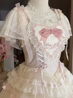 Sweet Lolita Blouses White Short Sleeves Lolita Top Bows Ruffles Lolita Shirt