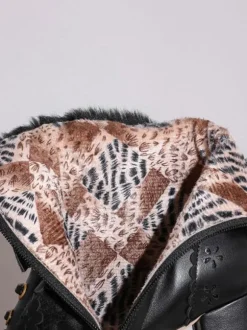Sweet Lolita Boots Bows Faux Fur Hollow Out Chunky Heel Lolita Shoes