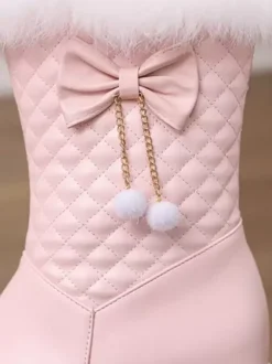 Sweet Lolita Boots PU Leather Round Toe Pink Lolita Footwear