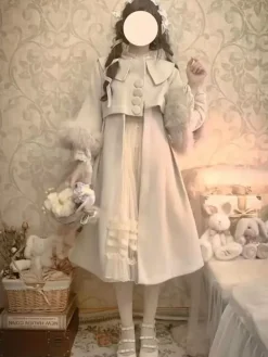 Sweet Lolita Coats Burgundy Coat Overcoat Polyester Fall Lolita Outwears