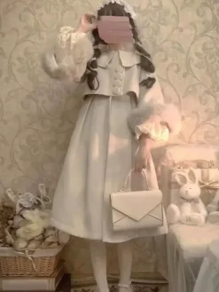 Sweet Lolita Coats Burgundy Coat Overcoat Polyester Fall Lolita Outwears
