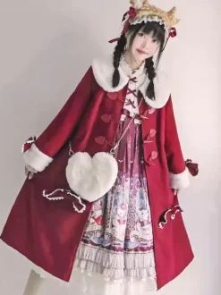 Sweet Lolita Coats Ecru White Coat Bows Overcoat Cape Polyester Winter Lolita Outwears