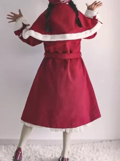 Sweet Lolita Coats Ecru White Coat Bows Overcoat Cape Polyester Winter Lolita Outwears