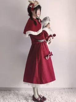 Sweet Lolita Coats Ecru White Coat Bows Overcoat Cape Polyester Winter Lolita Outwears