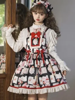 sweet Lolita Costumes Lolita Specials Lolita Dresses Sweet Lolita Dress Polyester Sleeveless Bows Sweet Jumper Light Sky Blue Lolita Dress