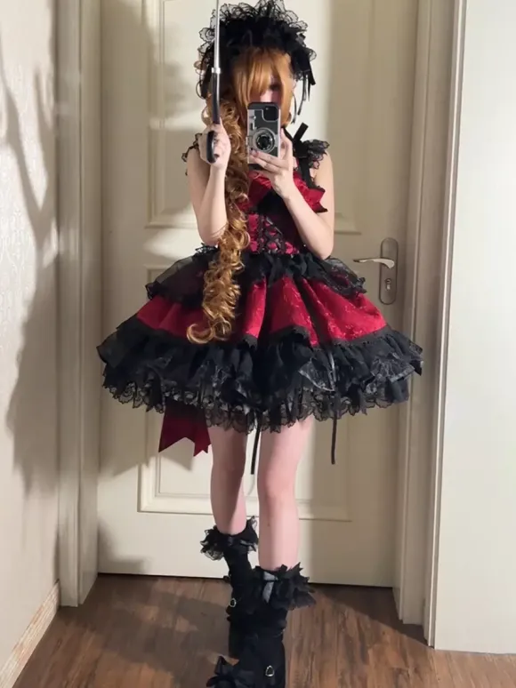 Sweet Lolita Dresses Back Bow Bandage JSK Short Lolita Dress