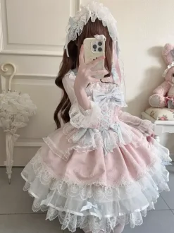 Sweet Lolita Dresses Back Bow Bandage JSK Short Lolita Dress