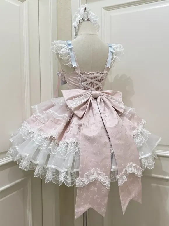 Sweet Lolita Dresses Back Bow Bandage JSK Short Lolita Dress